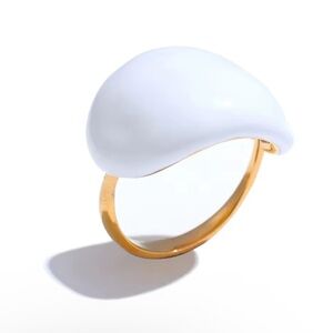 Anthropologie White Gold Adjustable Ring